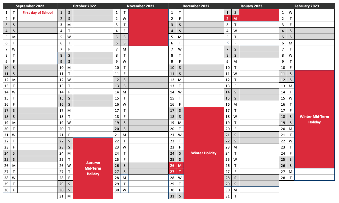 2022 And 2023 Calendar Uk School Calendar 2022 2023 Ecole Jeannine Manuel London